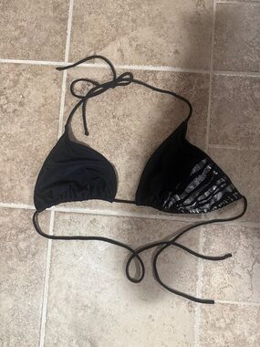 Women’s Black Triangle Bikini Top - Classic Halter Swim